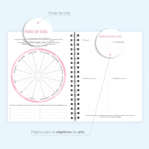 Agenda Planner Semanal 2025 Floral Sakura Rosa Claro