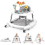Wolfcode 5-in-1 Music and Lights Baby Walker Foldable with 5 Adjustable Heights, Baby Walker with Wheels and Bouncer Combo Portable, Infant Toddler Walker for Baby Boy Girls 6-18 Months
