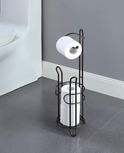 image for SunnyPoint Bathroom Toilet Tissue Paper Roll Storage Holder Stand with