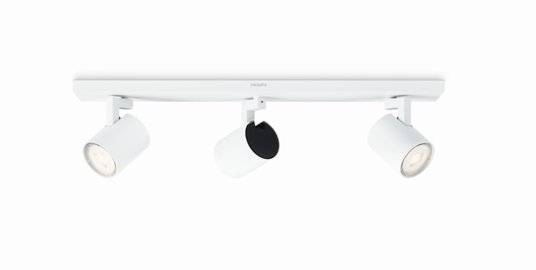 Philips myLiving Runner 3-er LED Spots (9 W), dimmbare Deckenspots mit warmweißem Licht und drei schwenkbaren Spotköpfen, energiesparende Raumbeleuchtung, weiß