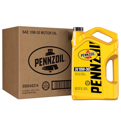 Pennzoil Motor Oil 10W-30 Motor Oil, 5 Quart (3 Pack)