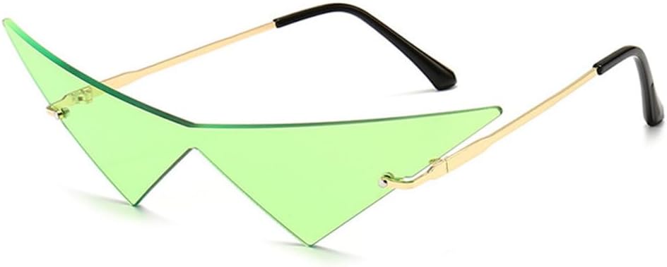 Oversized Triangle One Piece Women Sunglasses Vintage Rimless Clear Ocean Lens Eyewear Fashion Men Cat Eye Sun Glasses
