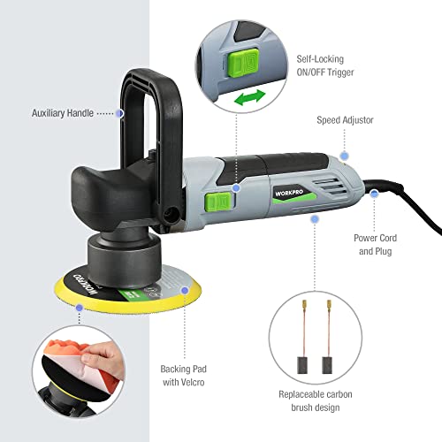 Workpro Car Buffer Polisher Kit, 6 Inch 6400Rpm Dual Action Polisher With 6 Variable Speeds, 7A Orbital Buffer Polisher thumb #1