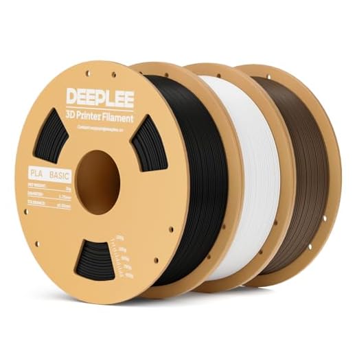 DEEPLEE PLA Basic 1.75mm 3D Printer Filament, 3D Printing Filament with Dimensional Accuracy +/- 0.02 mm, Neatly Wound, Fits for Most FDM 3D Printers, 3KG Black White Brown