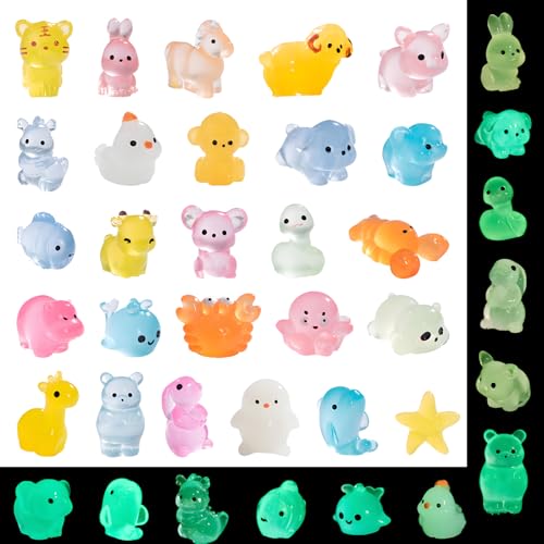 Virelle 26 Pcs Mini Resin Animals Mixed Small Resin Animal Figures for Fairy Garden, Dollhouse, Aquarium Decor - Miniature Animals Bulk Pack