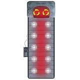 Rolli-Fit Memory Foam Massage Mat with 12 Vibration Motors & Shiatsu Neck Massager, 8 Heating Pads, Washable Massage Pad, Full Body Massage Mattress Pad for Neck, Back, Waist, Legs Pain Relief
