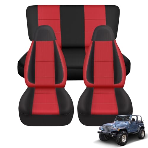 Kistrba Seat Covers Compatible with Jeep Wrangler TJ 1997-2002 Full