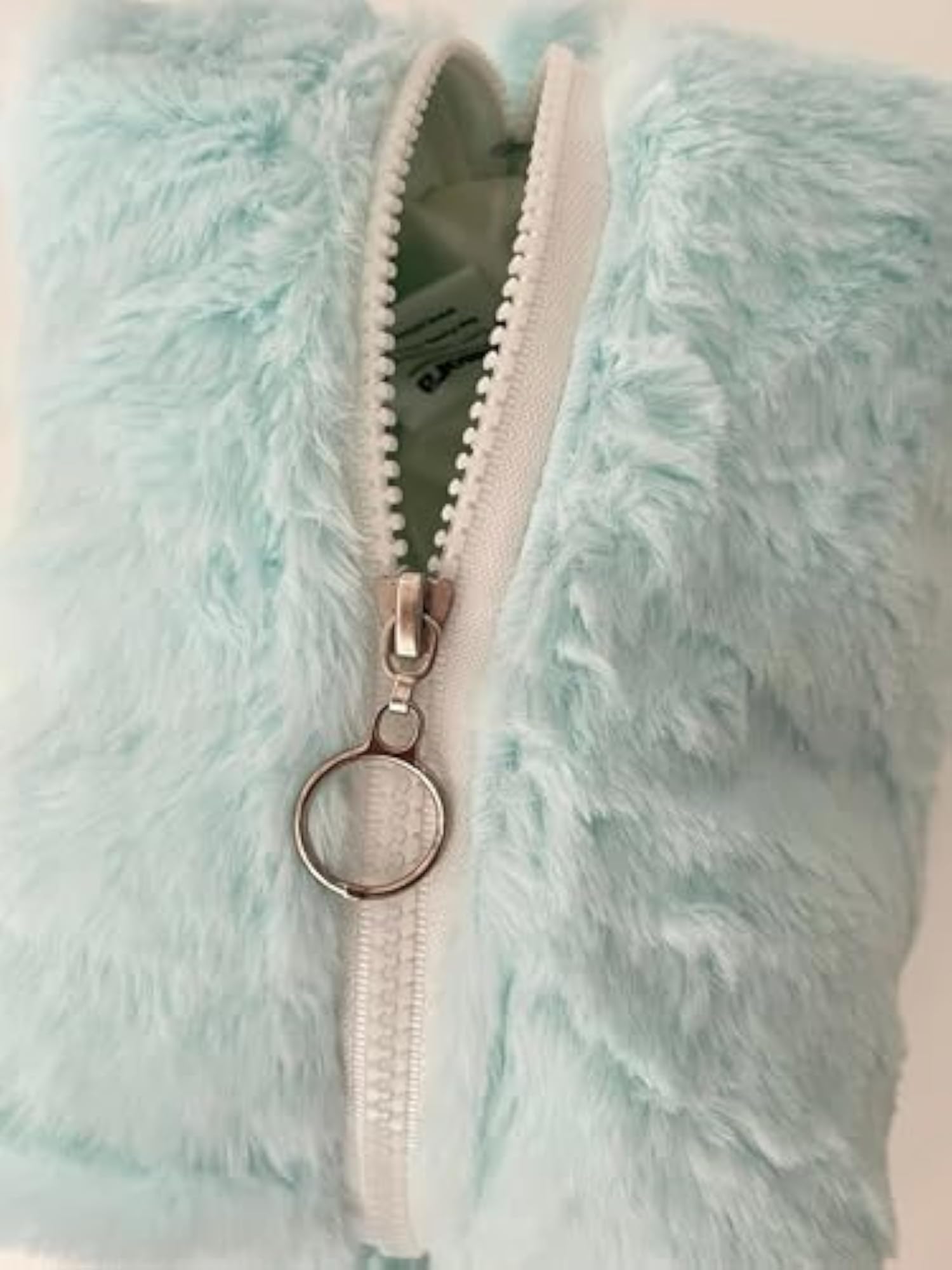 Amora Blueberry Beauty Case, Faux Fur Cosmetic Bag