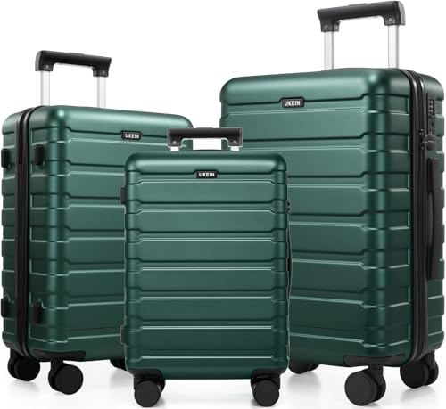 Miusse Hardshell Luggage Sets 3 Piece, 20/24/28 IN Carry On Luggage with Spinner Wheels and TSA Lock, Lightweight Suitcase for Women And Men Travel(Green, (20/24/28in))