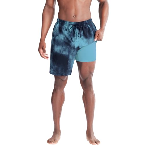 Image of Under Armour Men's Compression Lined Volley Swim Trunks, UPF 50+ Sun Protection, Drawstring Closure & Elastic Waistband
