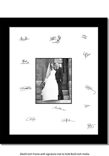 Creative Picture Frames 8X10-20X24Bk-W Signature Frame - Photo Frame With White Mat Holds 8X10-Inch Media Including Scratch Resistant Acrylic, Installed Wall Hangers And Wire Kit
