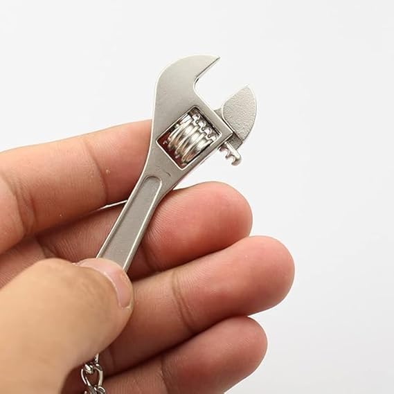 Image of Mini Portable Hand Tool Keychain Adjustable Key Spanner Wrench Universal Chain Universal For Gift. (Mini Wrench+Mini Vernier)