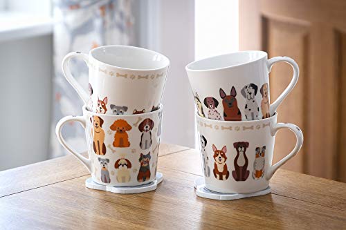 SPOTTED DOG GIFT COMPANY - Tazas de café - Tazas de Desayuno con Motivo de Perros - Juego de 4 - Regalos Originales para… - Imagen 3