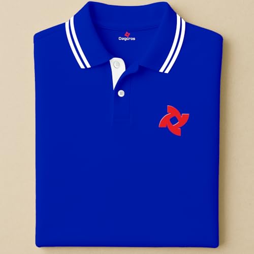 Image of Dagcros Classic Men's Polo T-Shirt with White Trim, Short Sleeve for Mens