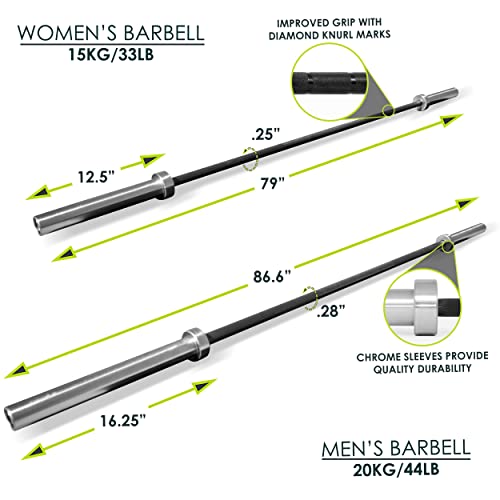 Image of ProsourceFit Olympic Barbell Multipurpose Weight Lifting Bar, 160k PSI