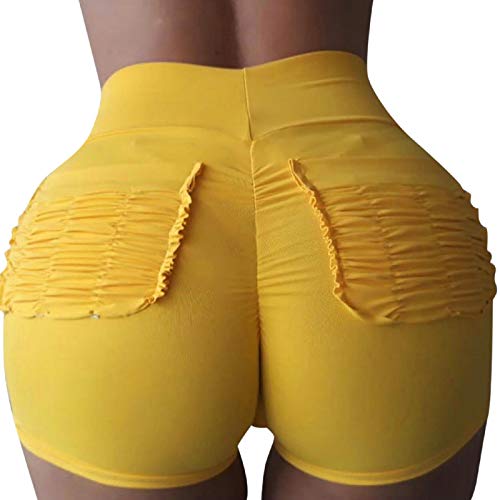 SNOWSONG Womens Ruched Butt Lifting Leggings Shorts High Waisted Workout Sport Tummy Control