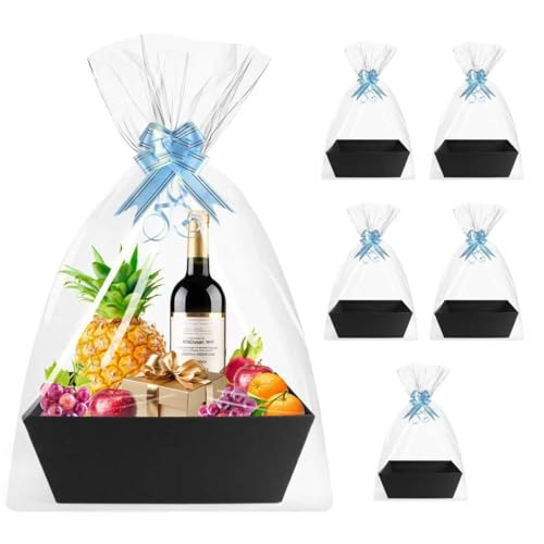 Cestas de regalo vacías, cestas de regalo, cestas vacías para vacaciones, cumpleaños, bodas, Navidad, Día de San Valentín, Acción de Gracias, Pascua, Halloween, [5 unidades]