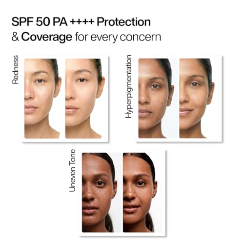 Image of WishCare Daily Fluid Tinted Sunscreen SPF50 PA++++ | R303 | Broad Spectrum Protection for all skin types | In-Vivo Tested Tinted Sun Screen | D-Panthenol, Niacinamide, Ectoin & Ginseng | Evens & Protects | 50ml