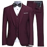 YFFUSHI Men's Slim Fit 3 Piece Suit One Button Business Wedding Prom Suits Blazer Tux Vest &...