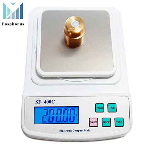 Eosphorus Digital Analytical Lcd Scale 600G X 0.01G For Science Lab School Laboratory - Food Kitchen Scale Accurate Weighing Gram And Ounce - Usb Charger And Ac/Dc Adapter Included #TOP1