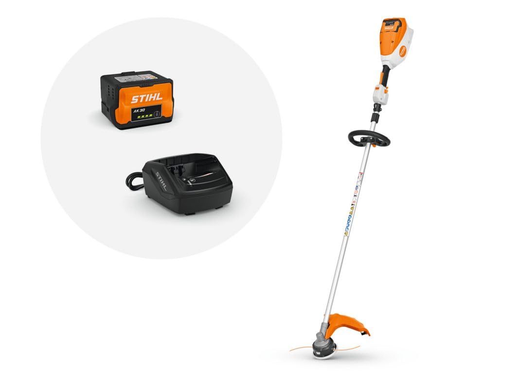 Battery powered lawn mower STIHL FSA 80 R in set with AK 30 battery and standard AL 101 charger
