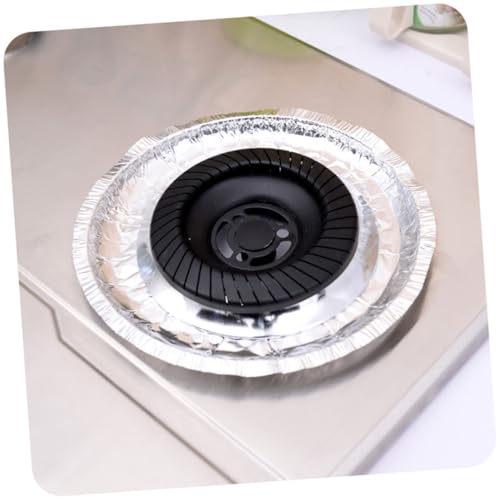 IMIKEYA Lot De 10 Protections Rondes En Papier Aluminium Résistant à La Chaleur L'huile, Doublures Réutilisables Pour Brûleurs De Cuisinière à Gaz, Tapis De Nettoyage Cuisine Familiale