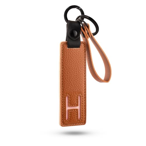 XGALBLA Initial PU Leather Letter H Keychains for Women, Two-tone