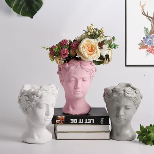 Vase à fleurs élégant blanc résine tête pot succulentes multi-usage - 7