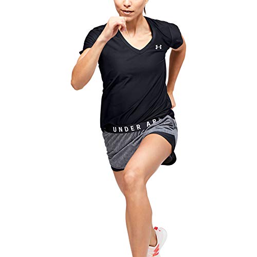 Under Armour Women's Play Up Short 3.0 - Twist , Black (001)/White , Small