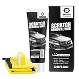 Kratzer Entferner Auto, 120g Auto Kratzer Entferner mit Wischtuch und Schwamm, Autopolitur Kratzer Entfernen Wach, Car Scratch Remover, Kratzerentferner Autolack für Entfernung Tiefen