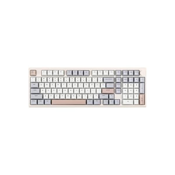 EPOMAKER Galaxy100 QMK/VIA Wireless Gaming Keyboard, Aluminum Mechanical Keyboard with PP Plate, Hot Swappable Custom Keyboard, Bluetooth/2.4Ghz/USB-C (Creamy White, Wisteria Linear Switch)