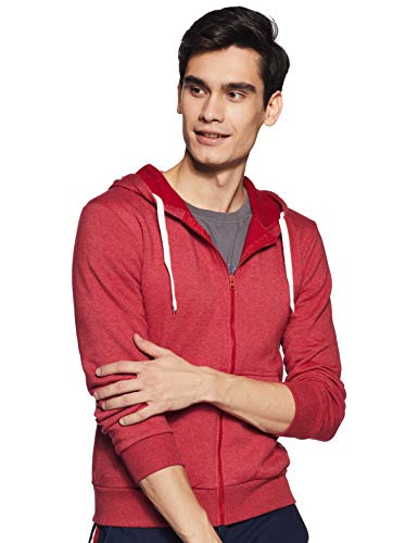Image of CAHOOT Men's Dark Blue Zip-Front Hoodie with Contrast Drawstring for Casual Wear | Long Sleeve | Hooded Neck | Zipper Closure | Cotton Sweatshirt Crafted with Comfort Fit for Everyday Wear