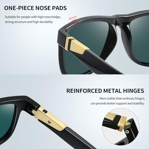 Image of Joopin Polarized Sunglasses Men Women UV400 Protection, Big Chunky Square Sun Glasses, Designer Shades Retro Sunnies Driving