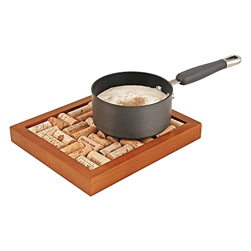 True Patchwork Cork Trivet Kit, Cork Holder, Diy Kitchen Hot Pad, Wine Cork Counter Coaster Board, Wood Frame, Holds 36 Corks #TOP1