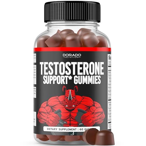 Testosterone Gummies for Men (60 Count) Testosterone Supplement for Men - Premium Test Booster - Support Strength Stamina Drive & Performance - Third Party Tested Non-GMO Vegan Safe & Made in USA