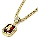 Jewel Town Mens Gold Angel & P Ruby Bundle Set Cz Pendant Hip Hop 24