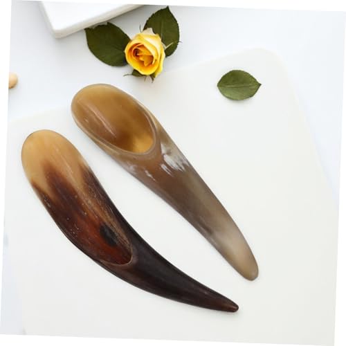 Palo de masaje de cuerno de buey natural pack de 2 piezas pulido a mano para el cuidado facial 7