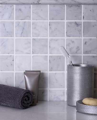 12\" X 12\" White Honed Marble Mosaic Wall and Floor Tile (5 Sq ft- Box of 5 sheets)