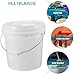 LIFKOME 2 Gallon White Hdpe Paint Bucket with Lid, 10 Liter Handheld Multi-Functional Storage Container for Paint and Chemical Use, White Metal Handle with Spout for Tool and Workshop