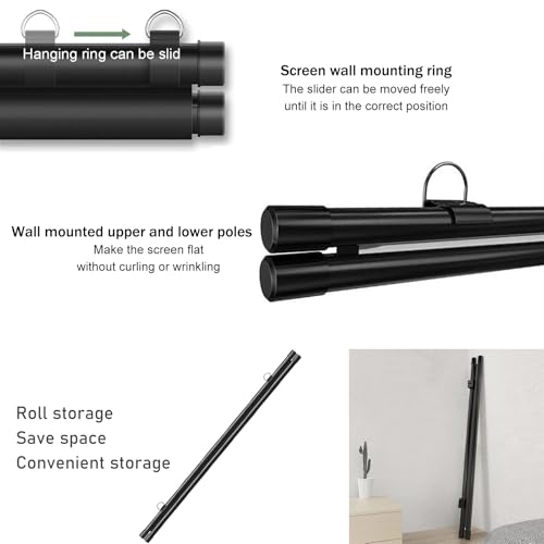 Pantalla manual para proyector 72" 16:9 alta resolución miniatura 3
