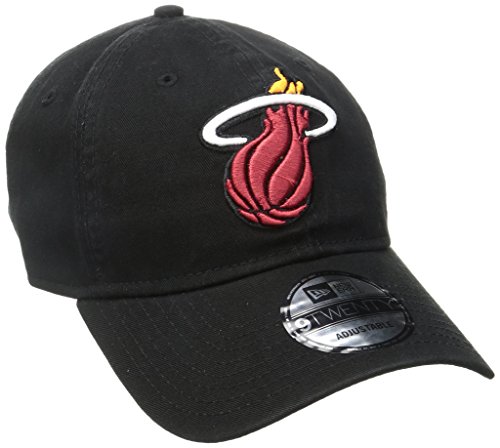 New Era NBA Miami Heat Core Classic 9Twenty Adjustable Cap, Black, One Size