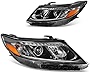 DWVO Headlights Assembly Compatible with 2014 2015 SORENTO EX/SX Projector Headlamp Black Housing Amber Reflector