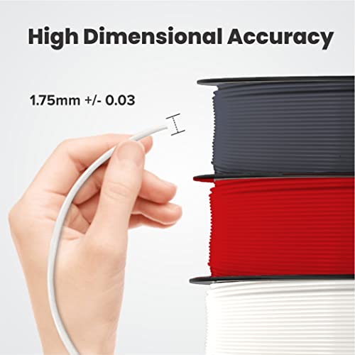 Image of 3 idea Imagine Create Print Premium PLA 1.75mm 3D Printer Filament Bundle | Dimensional Accuracy + /- 0.03mm (3KG Total, 1KG /Spool) | 3 Colors Combo (Black, White, Red)