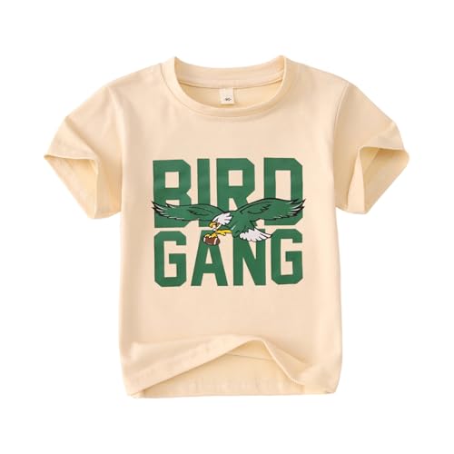 Toddler Girl Boy Game Day Football T-Shirt Bird Gang Shirt Short Sleeve Funny Kid Football Team Sports Fans Tee Top