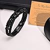 Son Gifts Mens Bracelets - Black Premium Leather Bracelet with Stainless Steel Magnetic Clasp to Men Boys, Back to School Birthday Christmas Father's Day Graduation Gift to My Son from Mum Dad #5