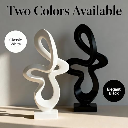 Estatua abstracta moderna de resina negra miniatura 5