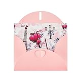 Carte de vœux en papier nacré Paris Tour Eiffel France pour anniversaire, Thanksgiving, Noël, Nouvel An