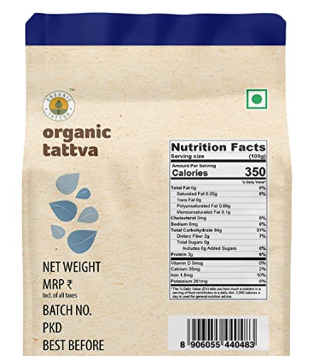 Image of Organic Tattva, Organic Gluten Free Sonamasuri Brown Unpolished Rice - 1Kg | All Natural, Quality Health Food, Enriched with Dietary Fibers & Nutrients (Pack of 2)