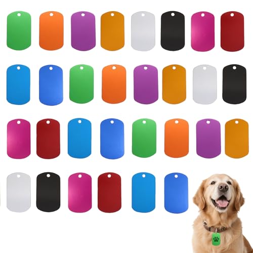 Luxvara 30 Pezzi Etichette Vuote Rettangolari in Alluminio, Targhette Vuote