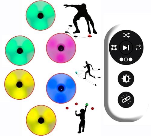 SHANRROW Luz de entrenamiento de reacción, kit de entrenamiento de reacción ágil, sensible al tacto, distancia de control remoto de 10 m, para fisioterapia, entrenamiento físico y entrenamiento de